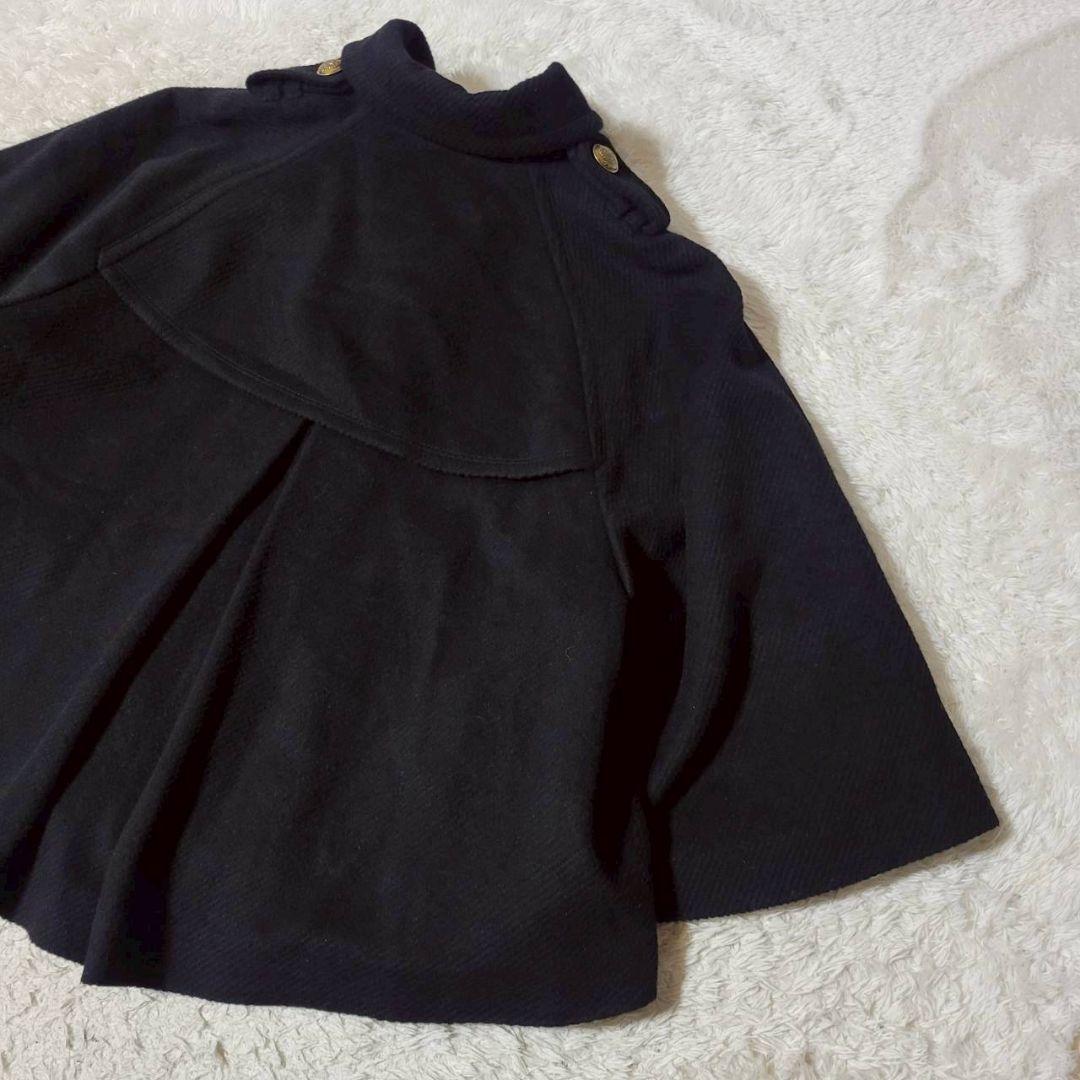 BURBERRY BLUELABEL ポンチョ アンゴラ ノバチェック 金ボタン