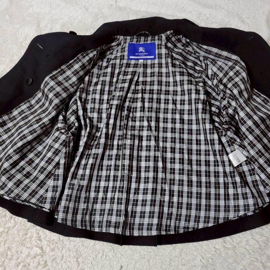 BURBERRY BLUELABEL ポンチョ アンゴラ ノバチェック 金ボタン