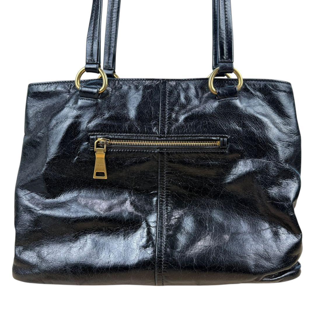 【Gカード付き】PRADA プラダ レザー トートバッグ 黒 ロゴ BR4414