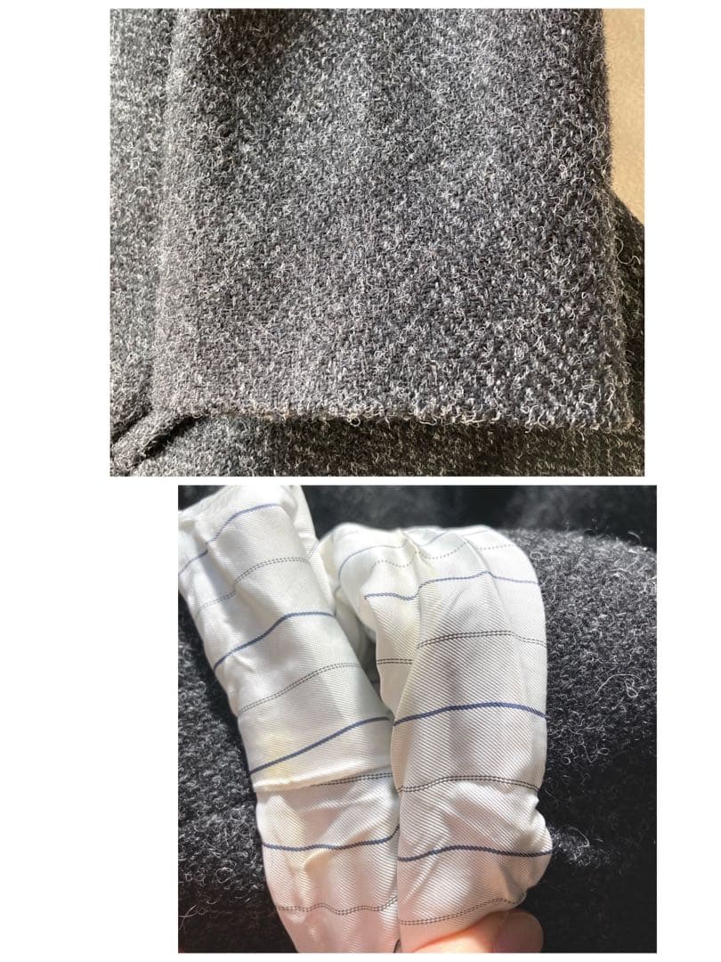 じゃんA.P.C ハリスツイード　ツイード・チェスターコート　グレー　S