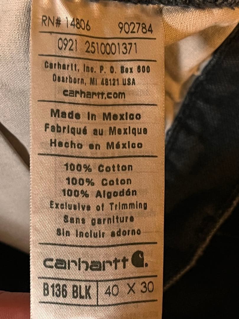 CARHARTT DOUBLE KNEE カーハートダブルニー　ブラック