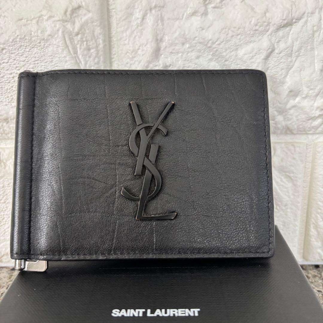 YSL イヴサンローラン マネークリップ カサンドラロゴ ブラック