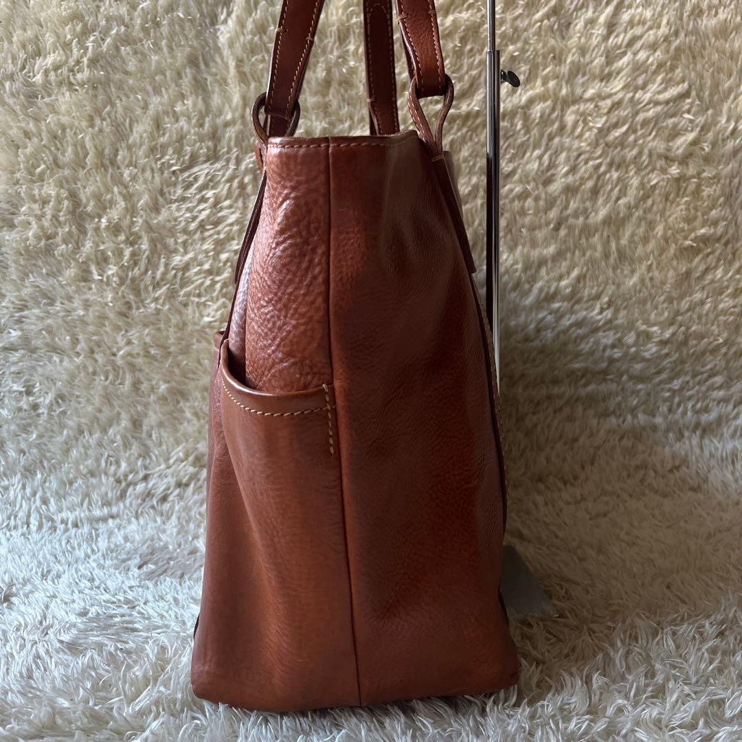 美品　genten ゲンテン　トートバッグ　牛革　工具ロゴ　肩がけ　大容量