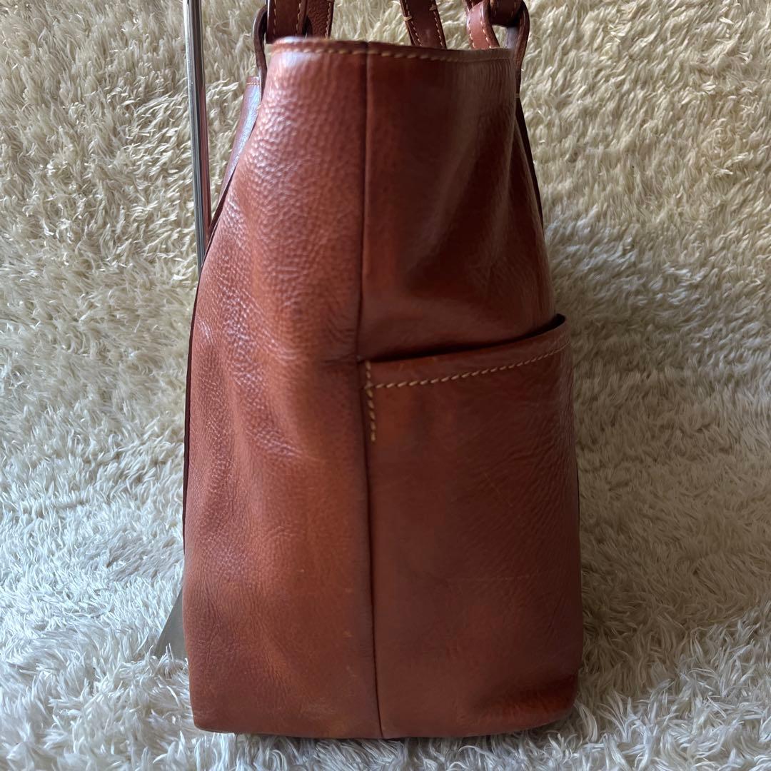 美品　genten ゲンテン　トートバッグ　牛革　工具ロゴ　肩がけ　大容量