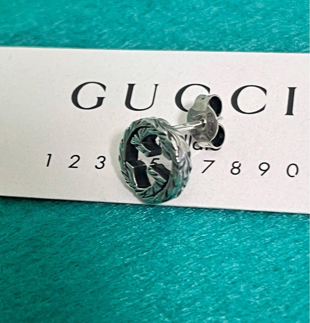 美品‼️GUCCI 燻‼️インターロッキングピアス　片耳