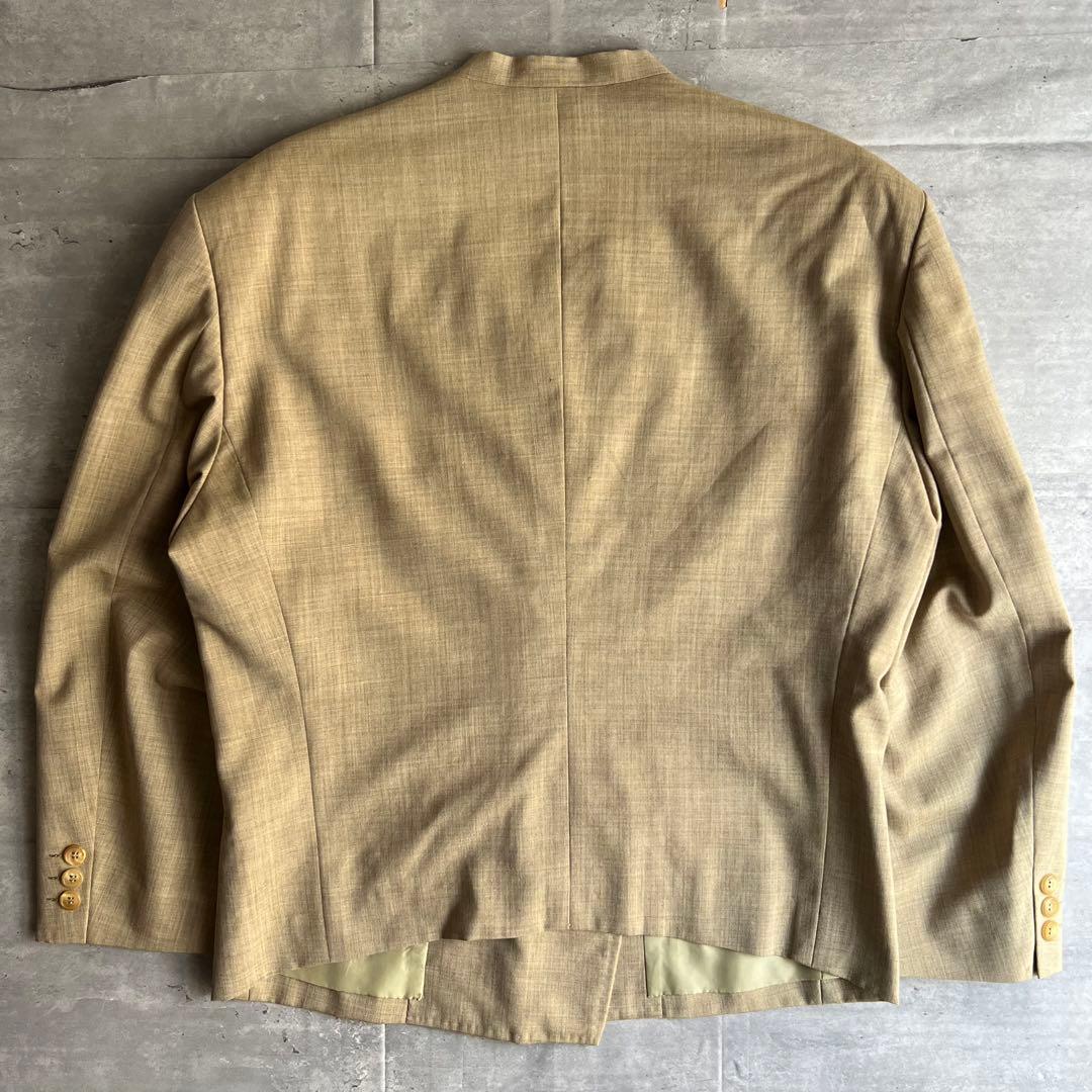 イッセイミヤケメン　アーカイブ　80s　筆タグ　ノーカラージャケット　ベージュ