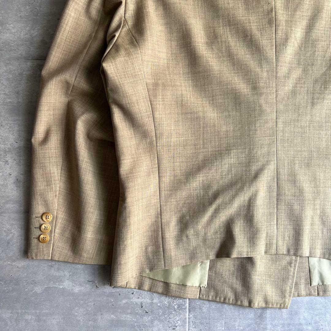 イッセイミヤケメン　アーカイブ　80s　筆タグ　ノーカラージャケット　ベージュ