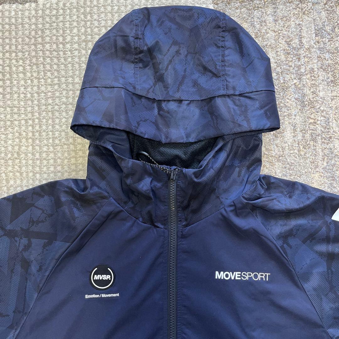 新品デサント ムーブスポーツ メンズM ウィンドブレーカー 紺 定価14960円