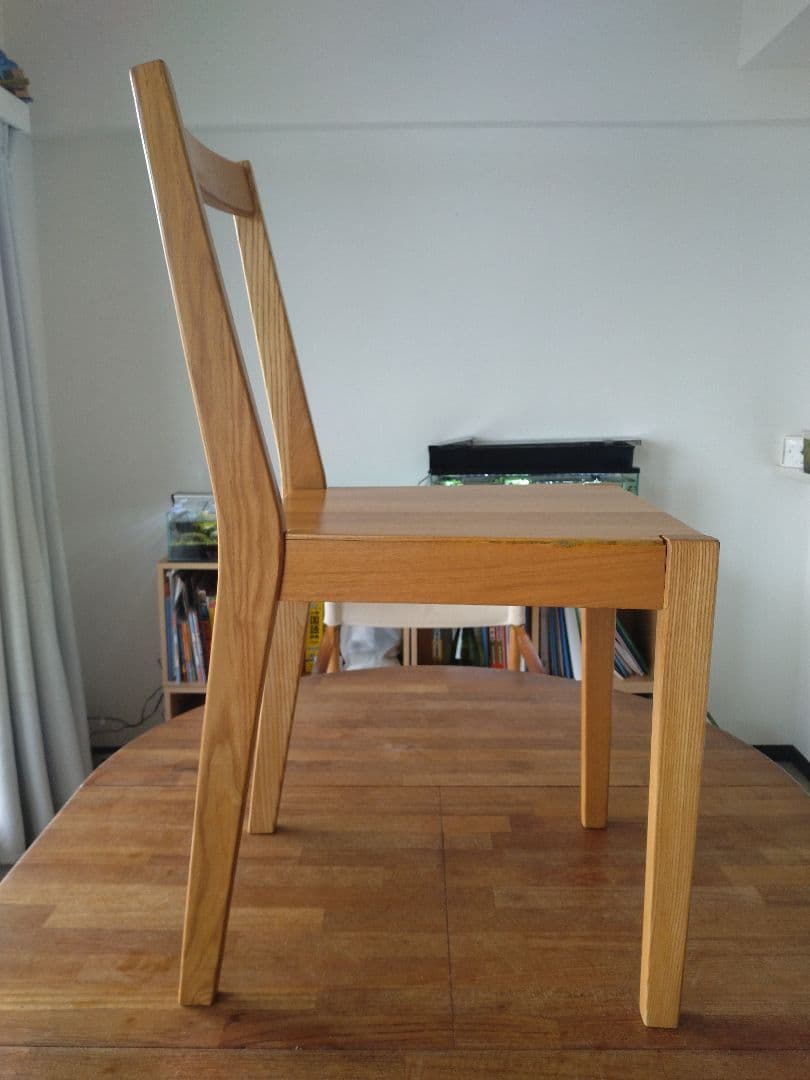 【てつのつるぎ】MUJI無印良品 タモ無垢材チェア2脚/ダイニング