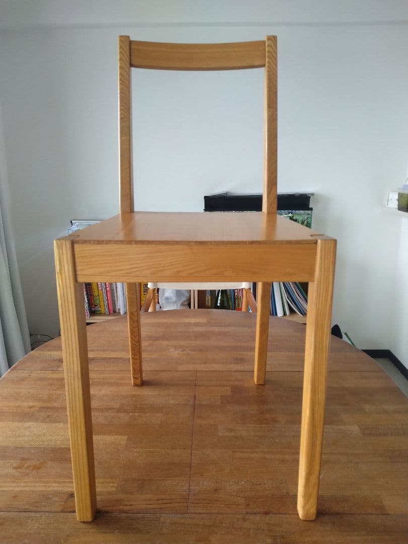 【てつのつるぎ】MUJI無印良品 タモ無垢材チェア2脚/ダイニング