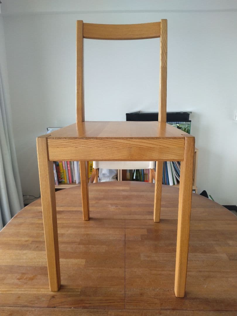 【てつのつるぎ】MUJI無印良品 タモ無垢材チェア2脚/ダイニング