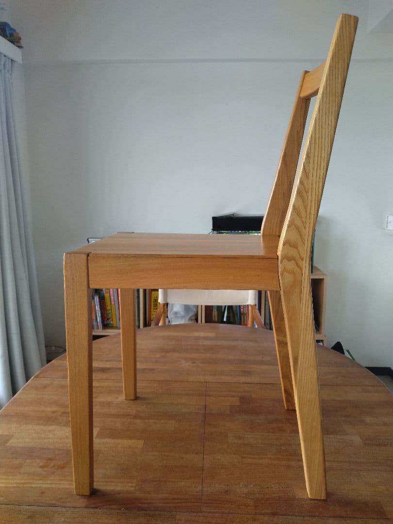 【てつのつるぎ】MUJI無印良品 タモ無垢材チェア2脚/ダイニング