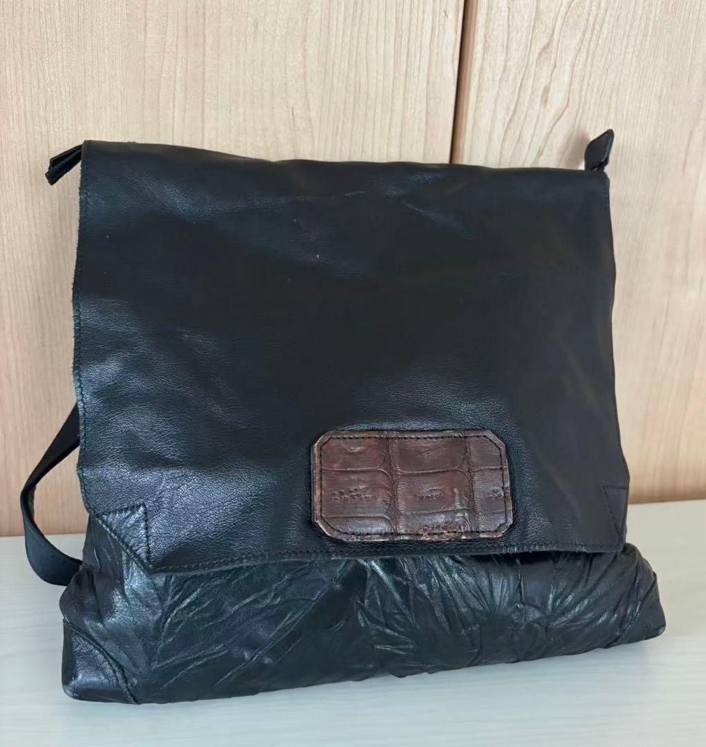 美品IBIZA ショルダーバッグ　象革　黒色