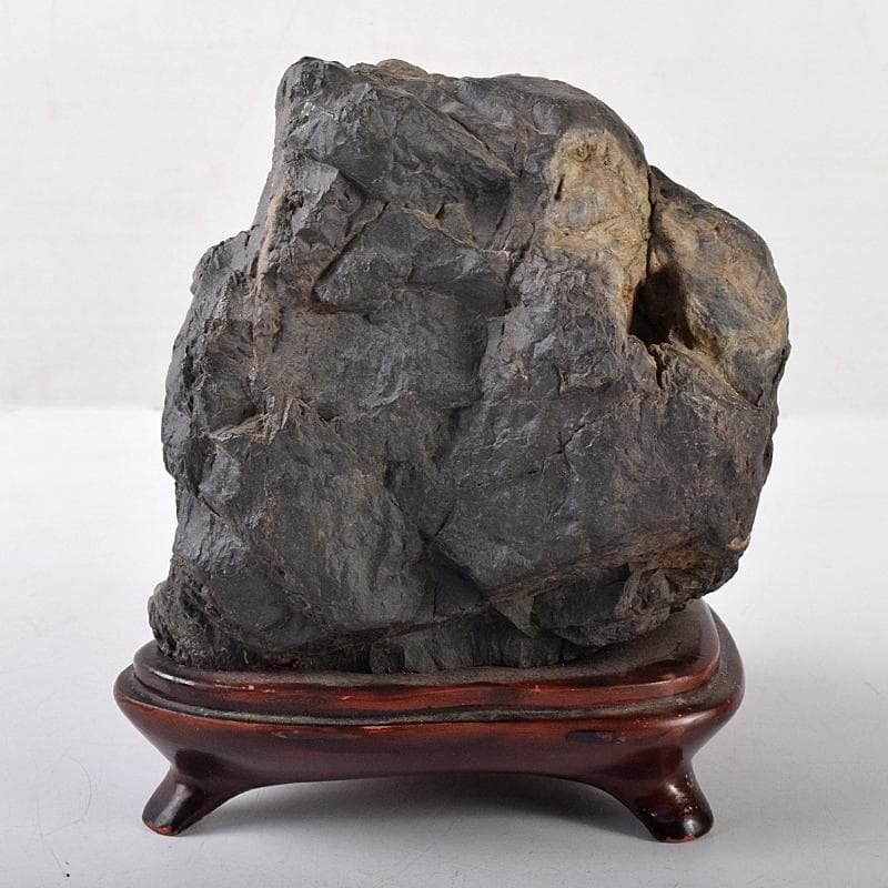 AAA　天然石　岩屋観音　仏像　置物　共箱　題字　清石山人　F　R8553