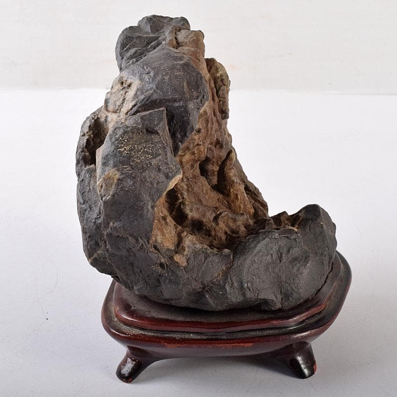 AAA　天然石　岩屋観音　仏像　置物　共箱　題字　清石山人　F　R8553