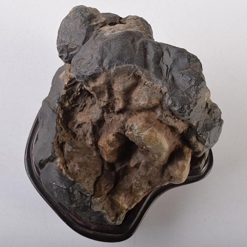 AAA　天然石　岩屋観音　仏像　置物　共箱　題字　清石山人　F　R8553