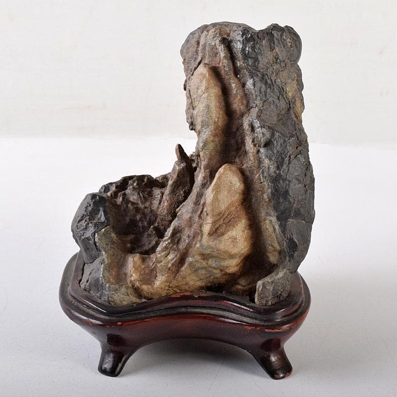 AAA　天然石　岩屋観音　仏像　置物　共箱　題字　清石山人　F　R8553