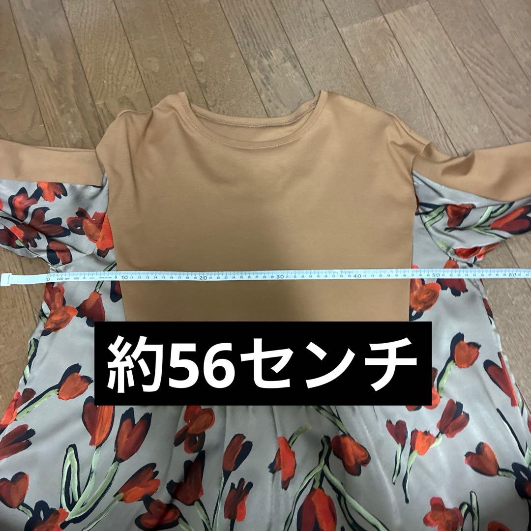 ［美品］ヒロコビス　茶色系　花柄長袖チュニック　値引きしました❗️