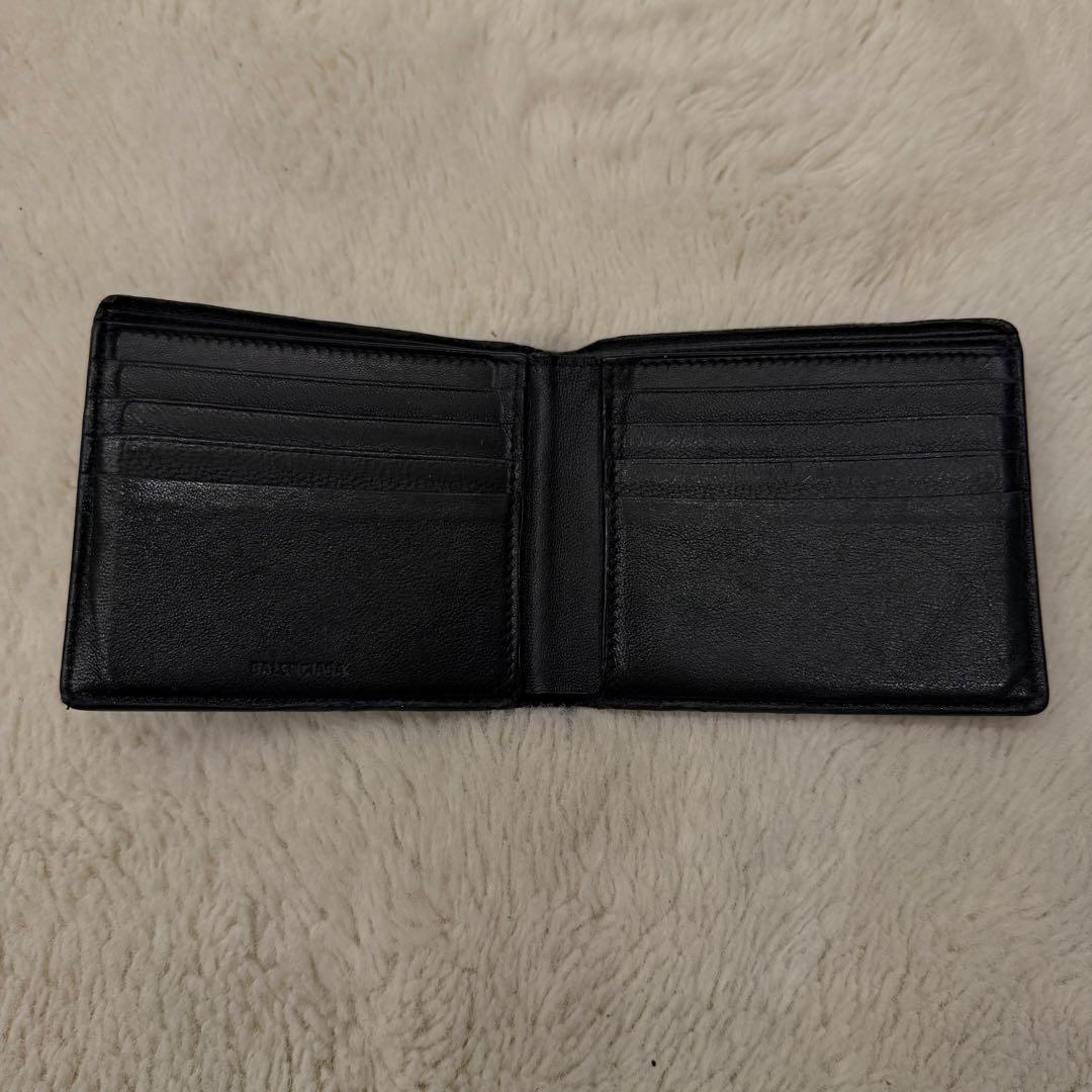 【希少】 BALENCIAGA バレンシアガ 二つ折り財布 ブラック 黒色