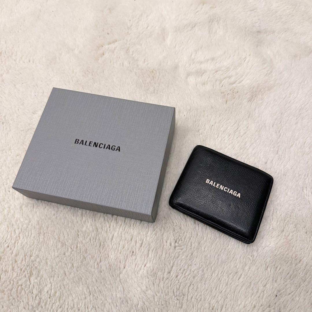 【希少】 BALENCIAGA バレンシアガ 二つ折り財布 ブラック 黒色