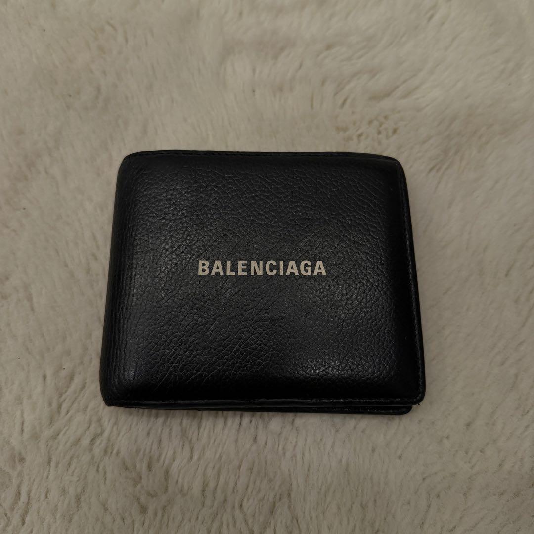 【希少】 BALENCIAGA バレンシアガ 二つ折り財布 ブラック 黒色