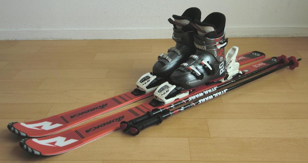 ■■送料無料■ノルディカ■子供用スキー4点セット■120/22.5■WAX済■■