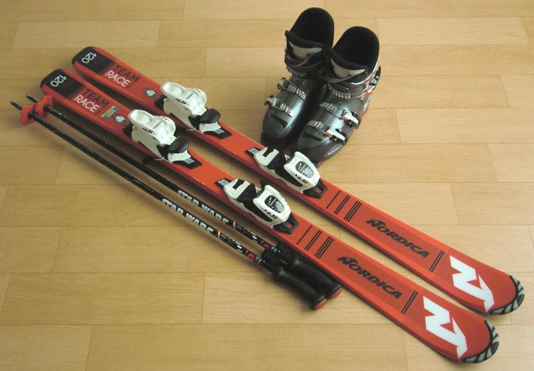 ■■送料無料■ノルディカ■子供用スキー4点セット■120/22.5■WAX済■■