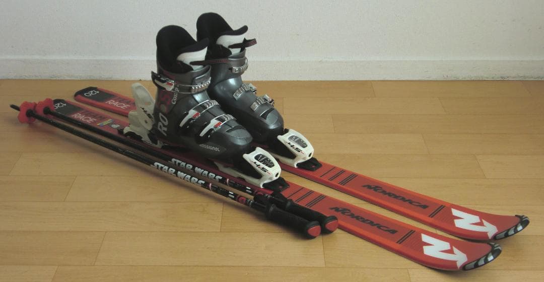 ■■送料無料■ノルディカ■子供用スキー4点セット■120/22.5■WAX済■■