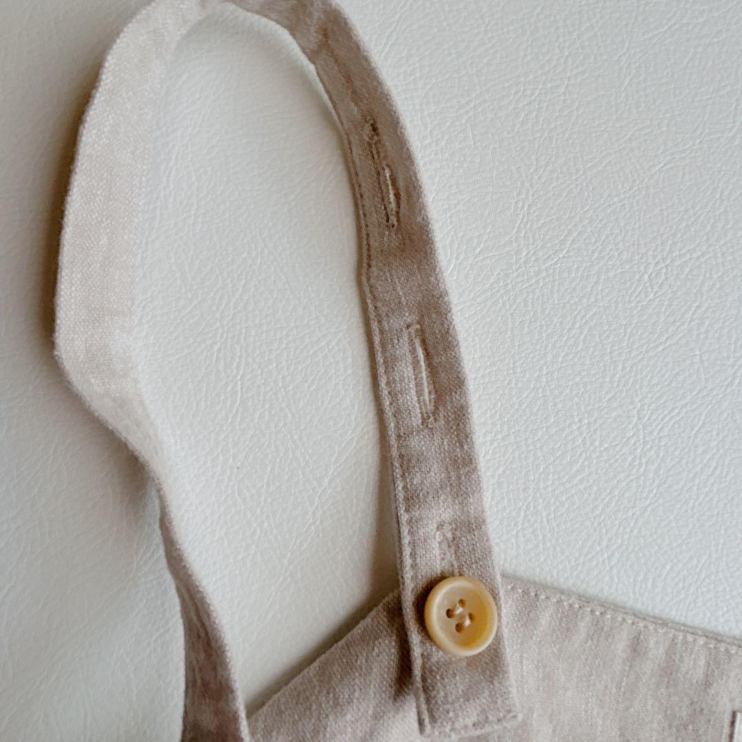 はっぴーたーん blue willow コットンリネン サロペットパンツ