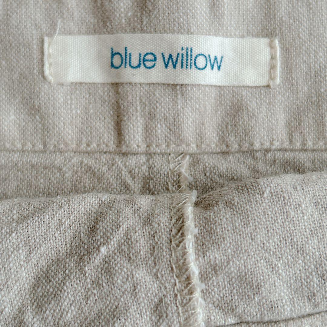 はっぴーたーん blue willow コットンリネン サロペットパンツ