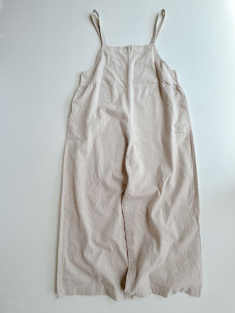 はっぴーたーん blue willow コットンリネン サロペットパンツ