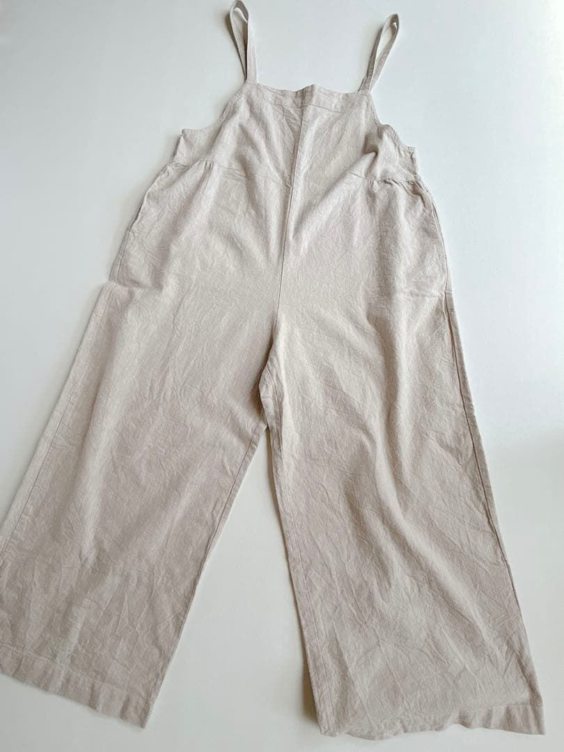 はっぴーたーん blue willow コットンリネン サロペットパンツ