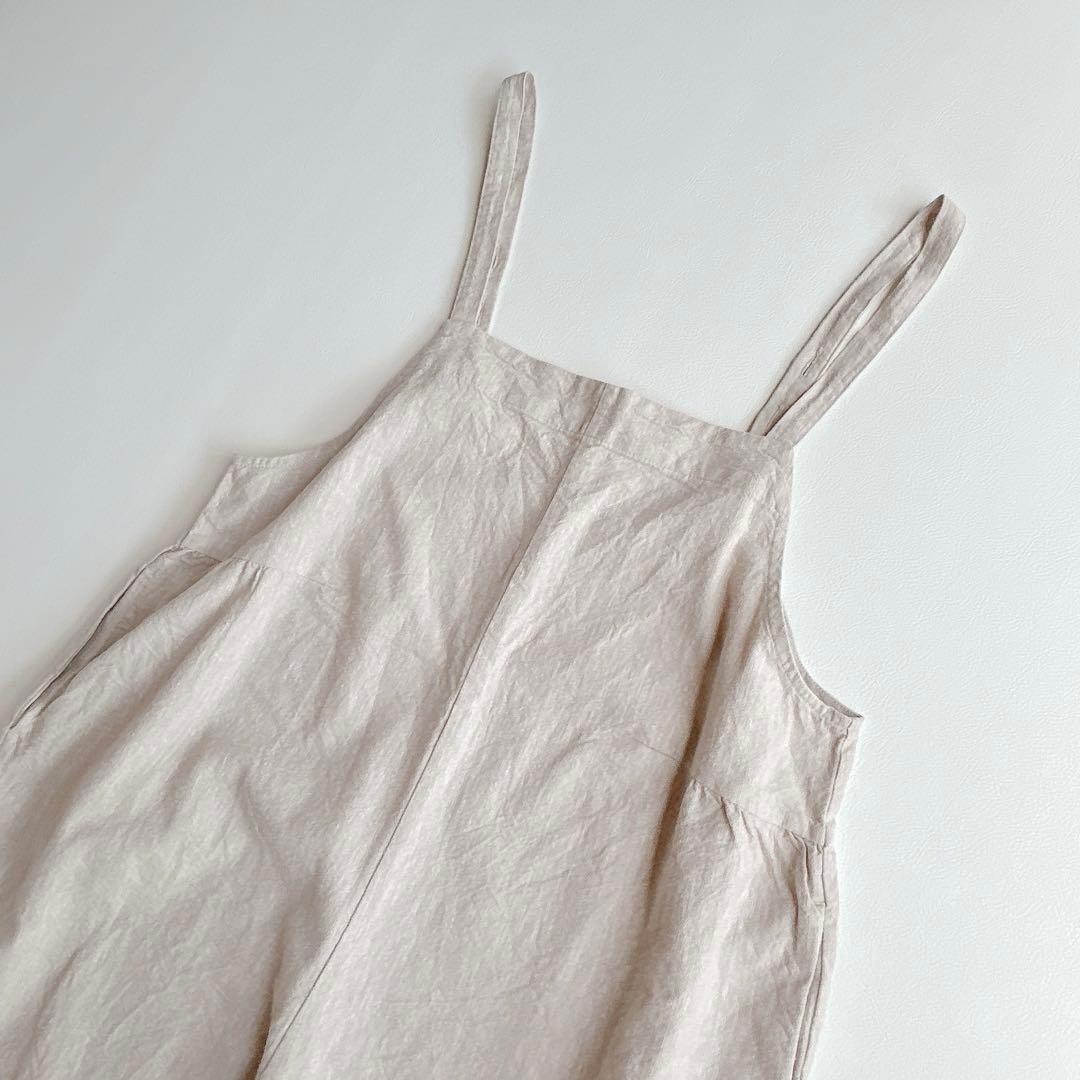 はっぴーたーん blue willow コットンリネン サロペットパンツ