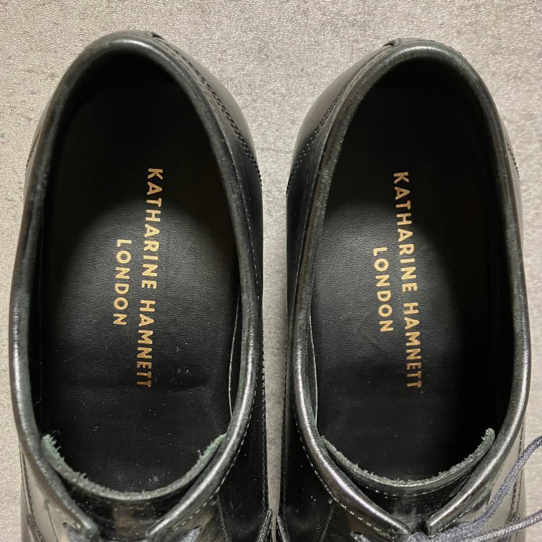 未使用級　キャサリンハムネットロンドン　ドレスシューズ　ブラック　2299