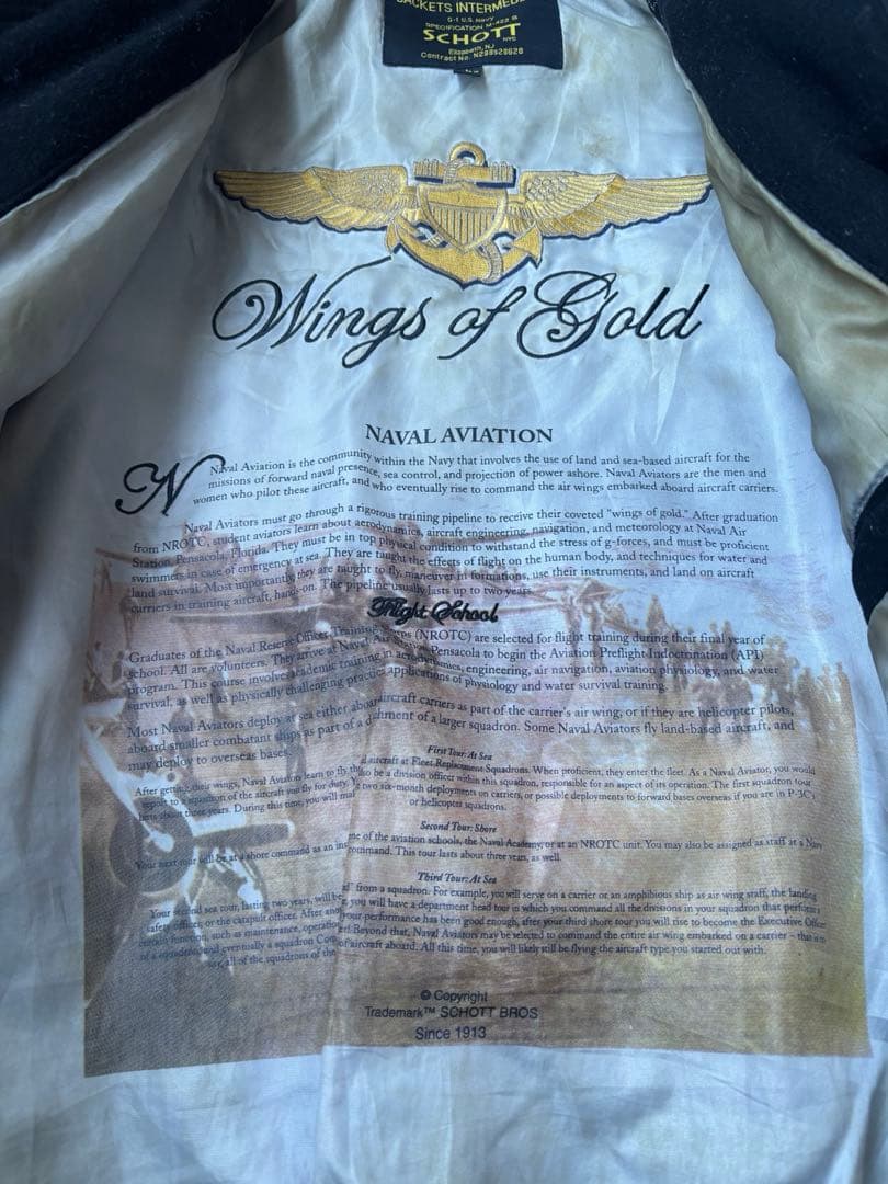 あ*こ様 【希少】SCHOTT G-1 ボンバージャケット ウール アメリカ海軍