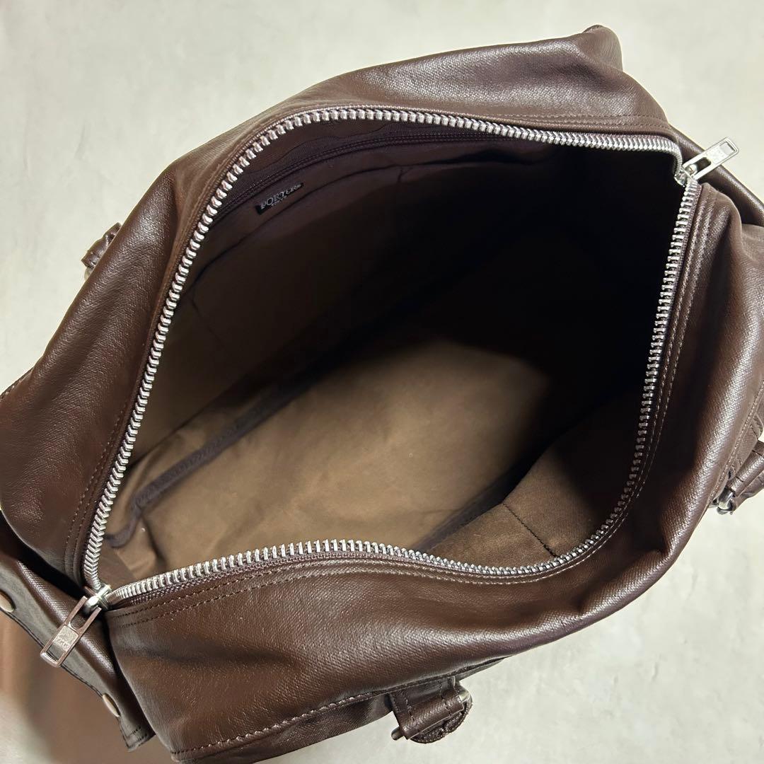 【廃盤美品】PORTER ボストンバッグ ブラウンレザー 吉田鞄