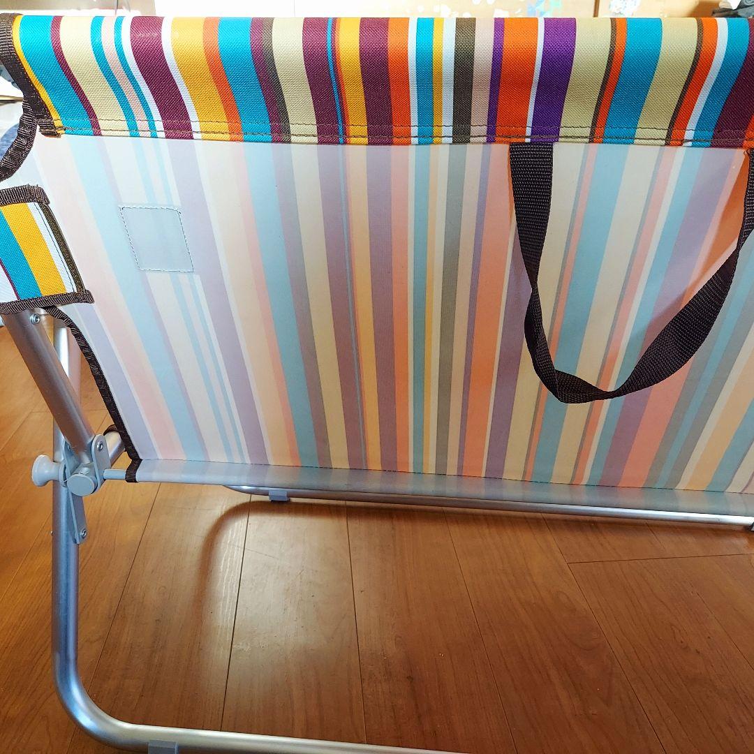 LOGOS ロゴス チェア for2-ST オレンジストライプ ベンチ 2人掛け