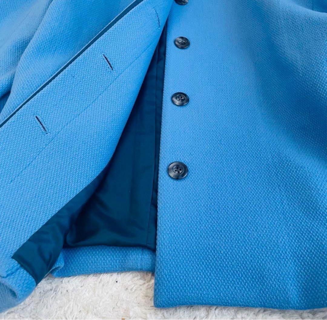 美品✨プラステ♡ノーカラーハーフコート　MANTECO オーバーサイズ　ブルー