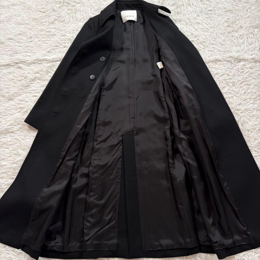 美品✨アナイ　カシミヤ100% トレンチコート　ウール　ブラック