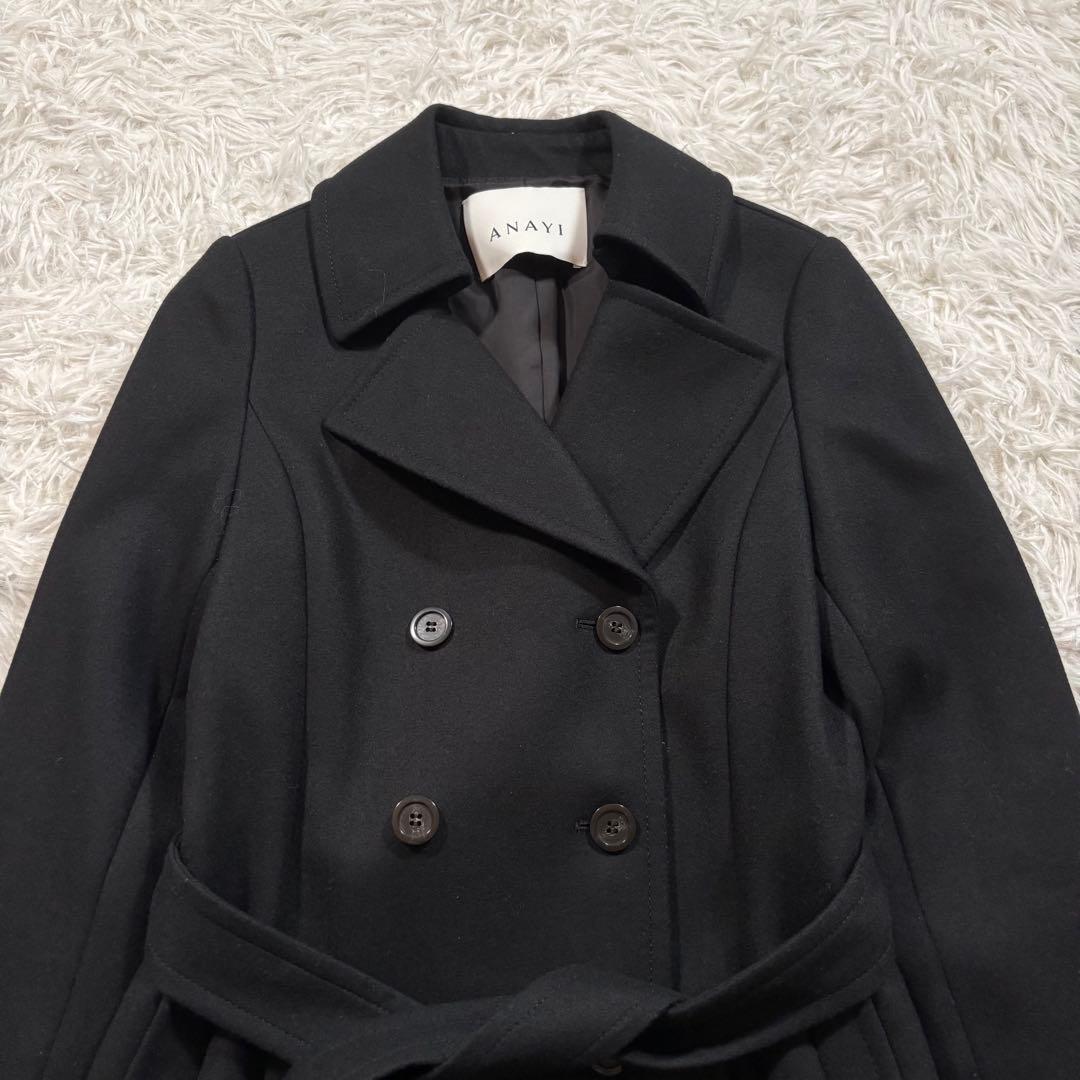 美品✨アナイ　カシミヤ100% トレンチコート　ウール　ブラック