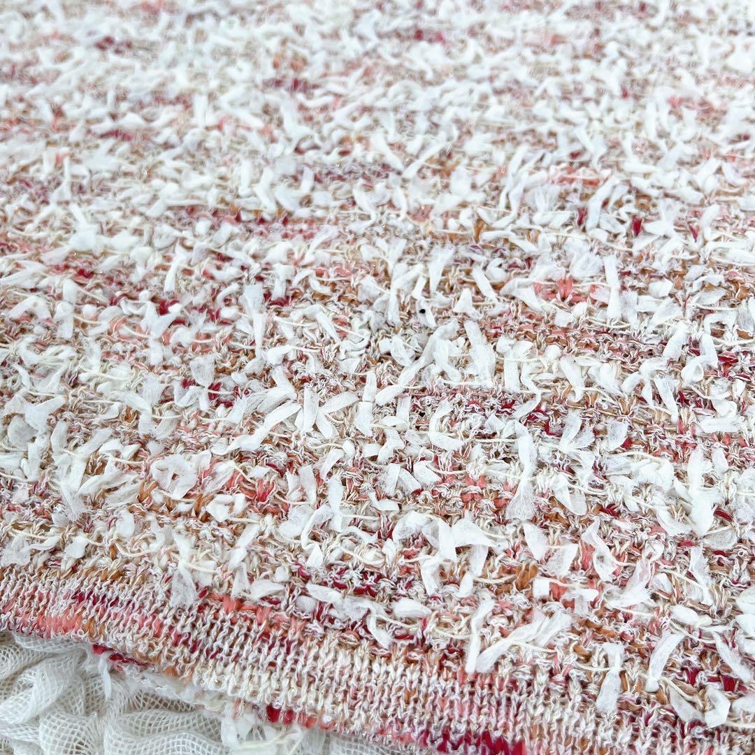 未使用タグ付 ANAYI アナイ ノーカラー ツイード ジャケット 38 ピンク