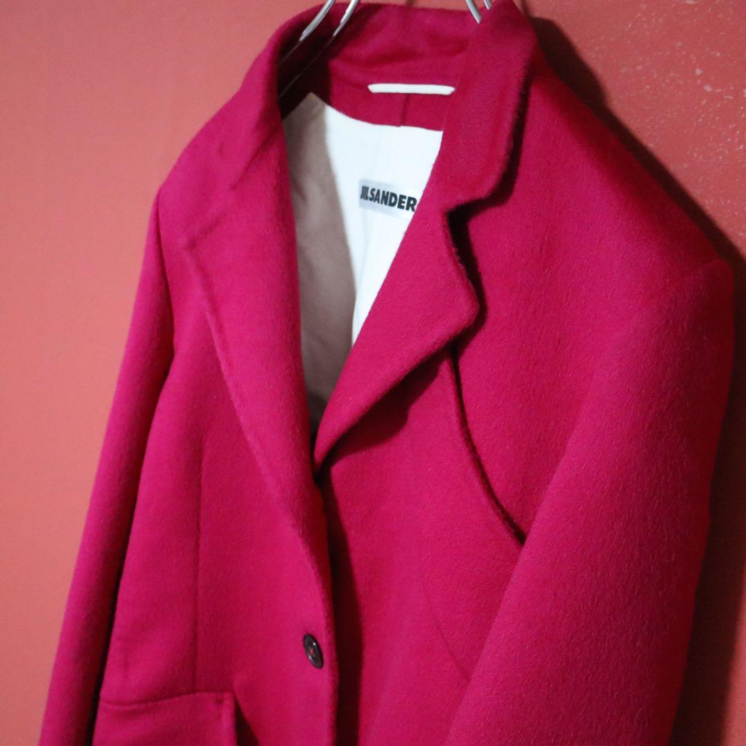 JIL SANDER アンゴラ混 ポケットデザイン 袖スリット チェスターコート