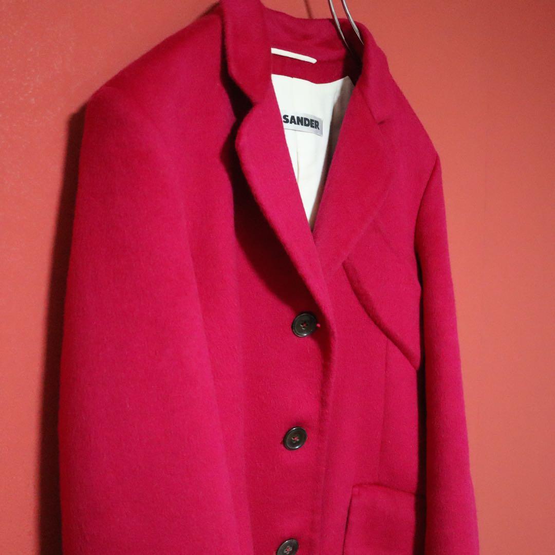 JIL SANDER アンゴラ混 ポケットデザイン 袖スリット チェスターコート