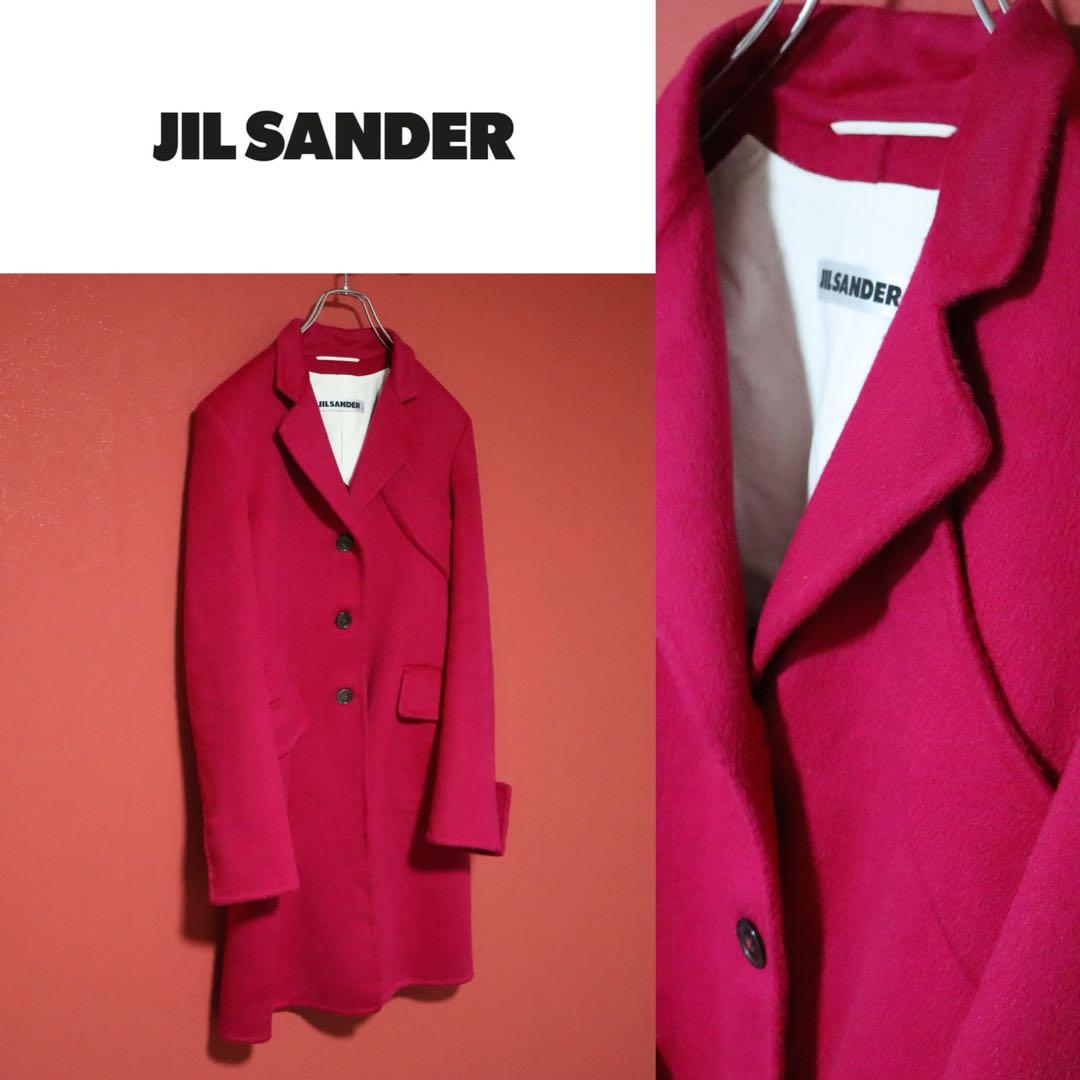 JIL SANDER アンゴラ混 ポケットデザイン 袖スリット チェスターコート