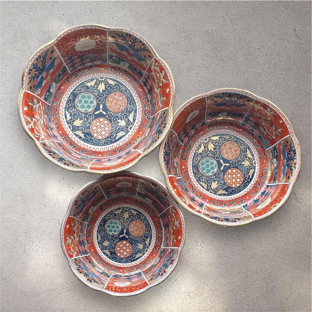 希少　美濃焼 金彩　金襴手　入れ子鉢　kaikai カイカイ 古伊万里　赤絵