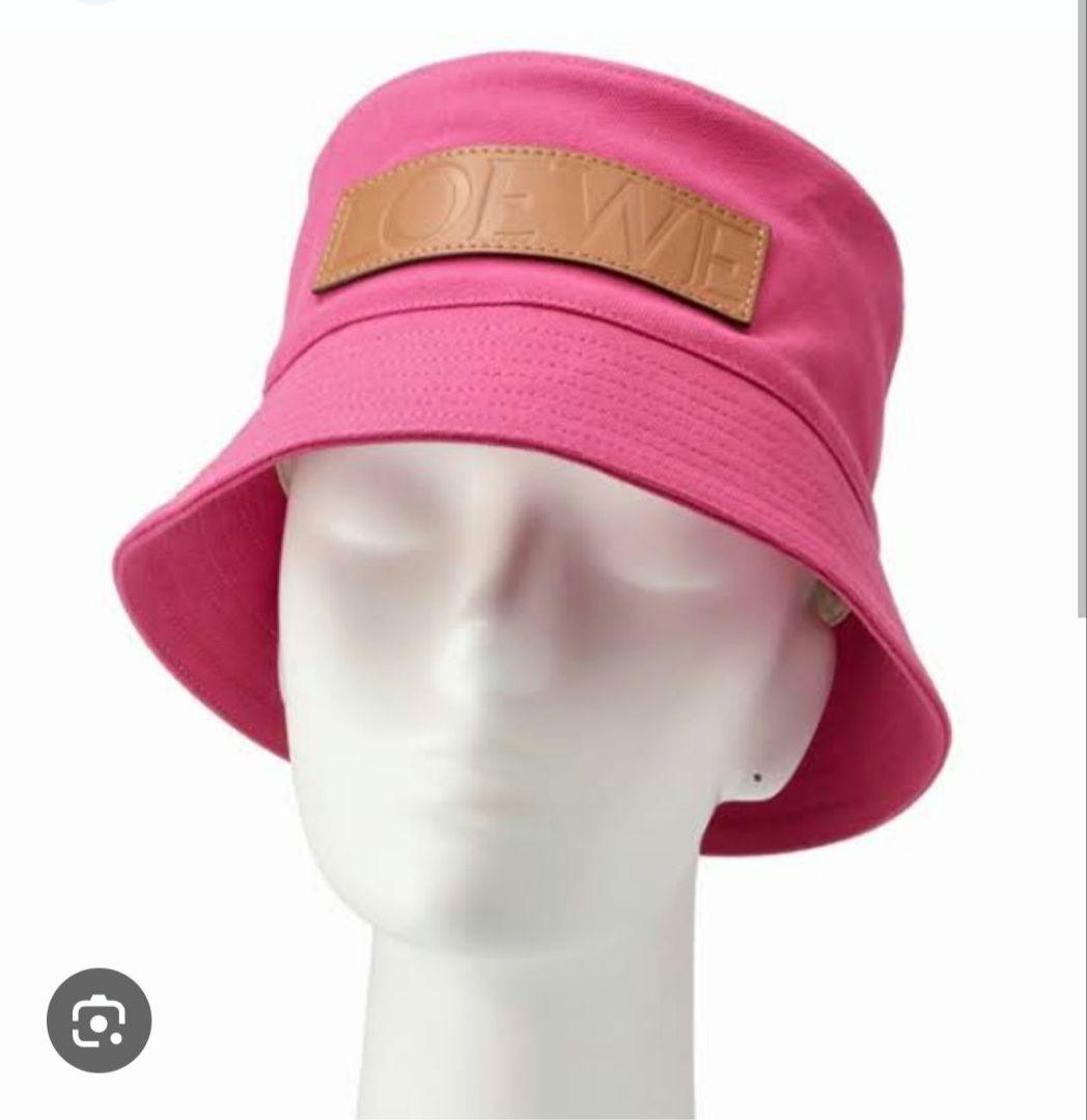 ちょもこロエベ バケットハット ロゴ コットン サイズ57 LOEWE