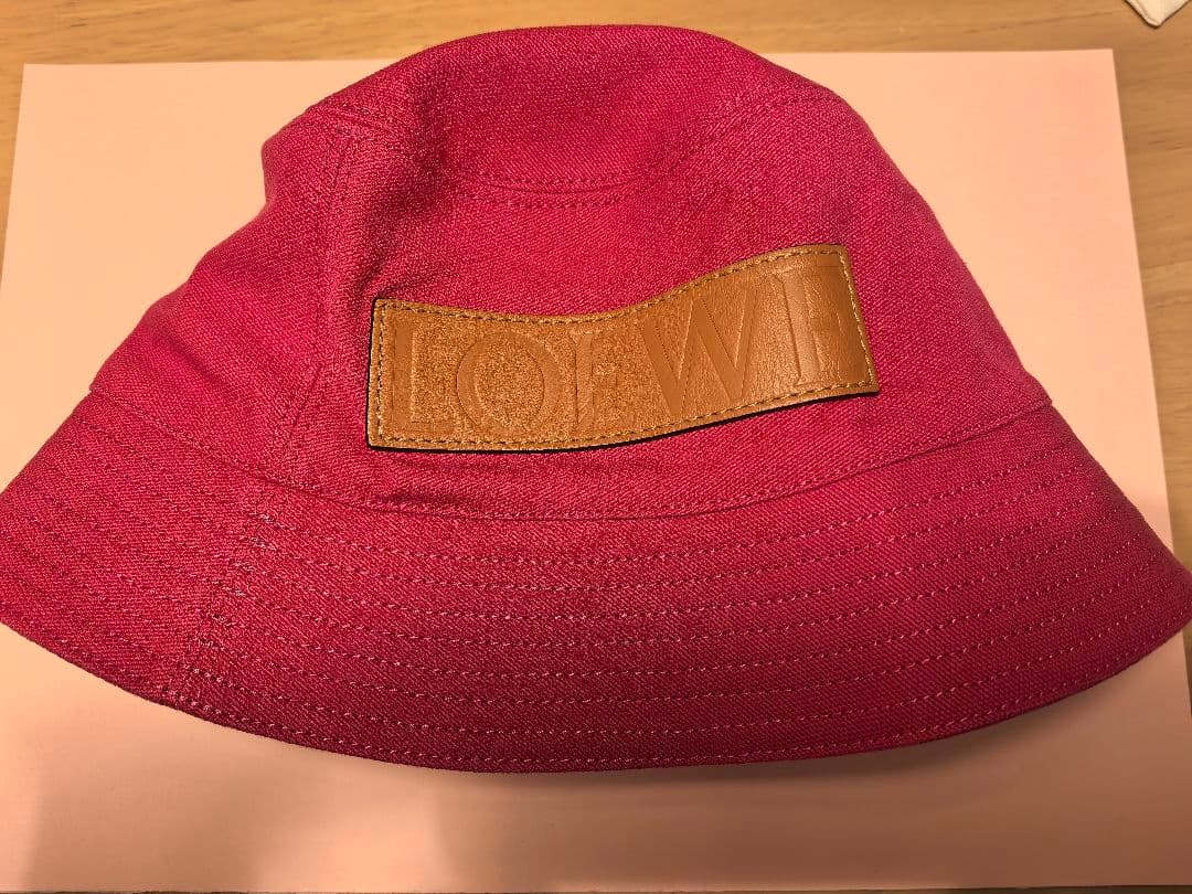 ちょもこロエベ バケットハット ロゴ コットン サイズ57 LOEWE