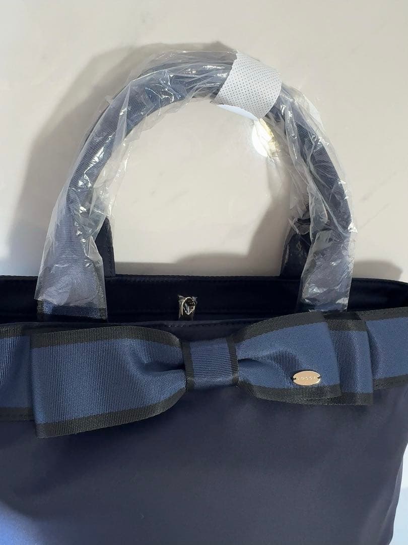 未使用品、TOCCA 【撥水】BICOLOR リボン付き2wayトートバッグ