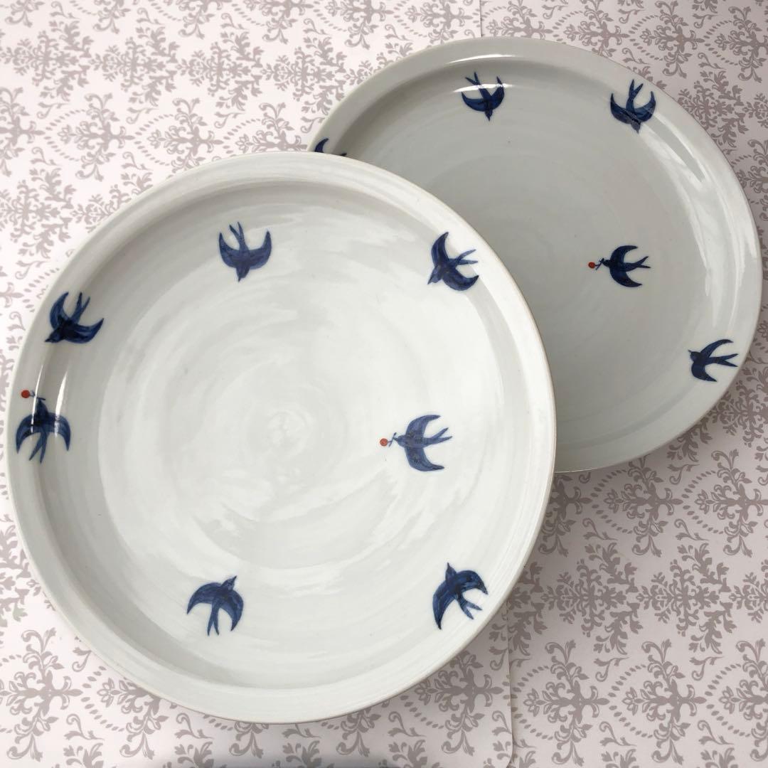 日下華子さん つばめ7寸皿 2枚セット