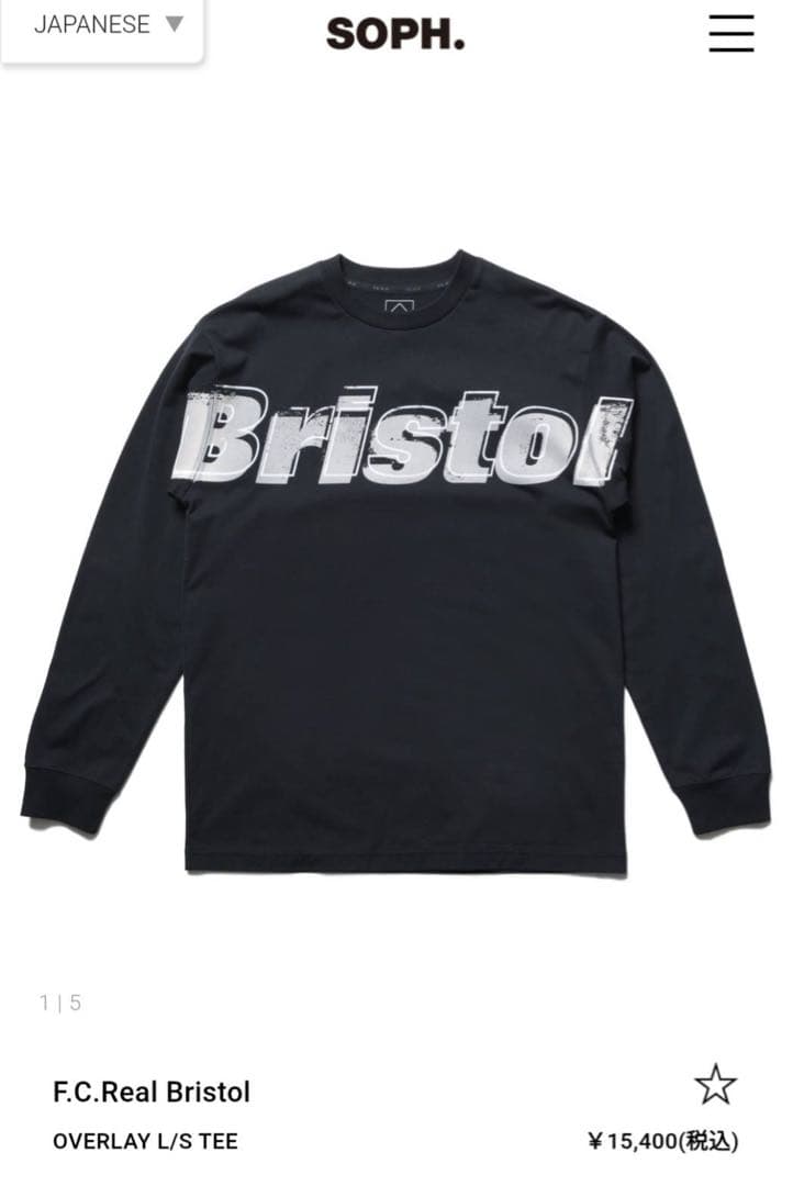新品未使用F.C.Real Bristol OVERLAY L/S TEE